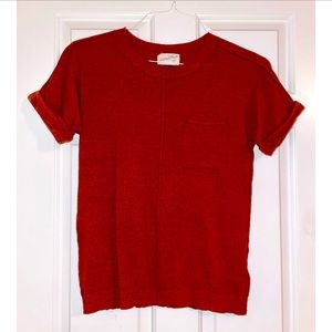 Universal Thread Burnt Orange Cuffed Sleeve Sweater Shirt Size Small